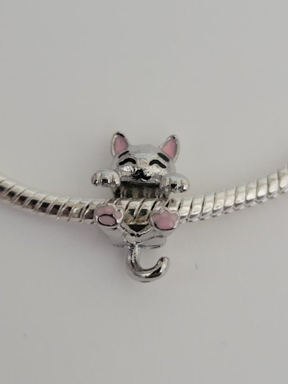 New! For Pandora Troll Charm Bracelet Silver Color Cute Cat Paw Wraparound Charm